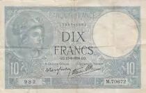 Francia 10 Francs Minerva - 19-05-1939 - Serial N.69747
