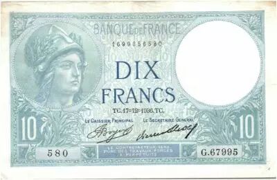 Francia 10 Francs Minerva - 1936