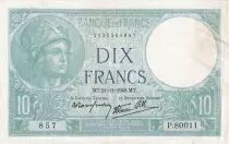 Francia 10 Francs Minerva - 21-11-1940 - Serial P.80011
