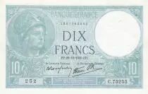 Francia 10 Francs Minerva - 26-10-1939 - Serial C.75255 - WPM. 84