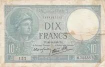Francia 10 Francs Minerva - 26-10-1939 - Serial C.75255 - WPM. 84