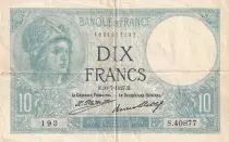 Francia 10 Francs Minerva - Serial  U.33075 - 17-01-1927 - P73d