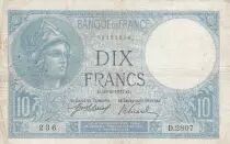 Francia 10 Francs Minerva  26-02-1917 - Serial D.2807 - Fine