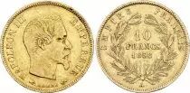Francia 10 Francs Napoleon III Empereur - 1858 A Gold