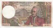 Francia 10 Francs Voltaire - 02-01-1969 Serial Q.464