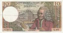 Francia 10 Francs Voltaire - 02-08-1973 Serial Q.905