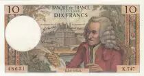 Francia 10 Francs Voltaire - 03-02-1972 Serial K.747