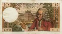 Francia 10 Francs Voltaire - 08-01-1965 Serial U.118 - VF