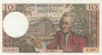 Francia 10 Francs Voltaire - Serial E.482 - 08-05-1969