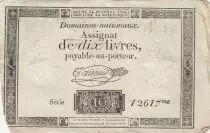 Francia 10 Livres - Watermark Republique -  French Revolution - 24-10-1792 - Serial 12617