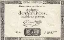 Francia 10 Livres - Watermark Republique -  French Revolution - 24-10-1792 - Serial 14987