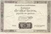 Francia 10 Livres - Watermark Republique -  French Revolution - 24-10-1792 - Serial 15256