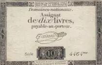 Francia 10 Livres - Watermark Republique -  French Revolution - 24-10-1792 - Serial 4464