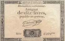Francia 10 Livres - Watermark Republique -  French Revolution - 24-10-1792 - Serial 6291