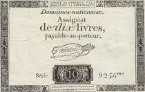 Francia 10 Livres - Watermark Republique -  French Revolution - 24-10-1792 - Serial 9256