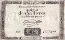 Francia 10 Livres Black - Watermark Republique - (24-10-1792) - Sign. Taisaud - Serial 13357 - P. A.66