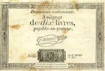 Francia 10 Livres Error note watermark Fleur de Lis inversed