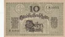 Francia 10 Mark 1918, Mulhouse M&uuml;lhausen, Stadtkassenschein