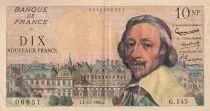 Francia 10 NF - Richelieu - 01-12-1960 - Serial G.145 - P.142