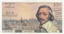 Francia 10 NF - Richelieu - 03-12-1959 - Serial U.45