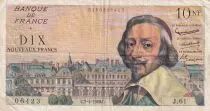Francia 10 NF Richelieu - 07-04-1960 - Serial J.61