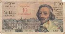 Francia 10 NF sur 1000 Francs - Richelieu - 07-03-1957 - Serial W.325