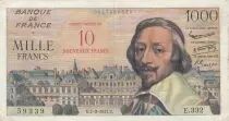 Francia 10 NF sur 1000 Francs - Richelieu - 07-03-1957 Serial E.332