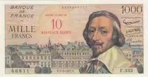 Francia 10 NF sur 1000 Francs - Richelieu - 1957 - Serial F.333 - XF - P.138