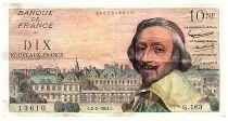Francia 10 Nouveaux Francs Richelieu - 02-02-1961 - Serial G.163 - Fay.57.14