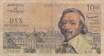 Francia 10 Nouveaux Francs Richelieu - 02-07-1959 - Serial H.23