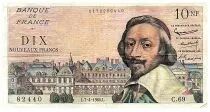 Francia 10 Nouveaux Francs Richelieu - 07-04-1960 - Serial C.69 - Fay.57.06