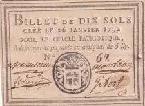 Francia 10 Sols - Bouches du Rh&ocirc;ne - Arles - Cercle Patriotique - 26-01-1792