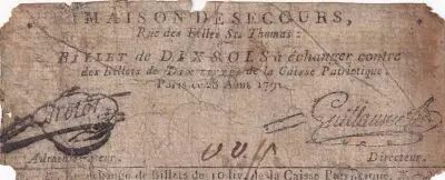 Francia 10 sols - Emergency home, rue des filles St. Thomas - 28-08-1791