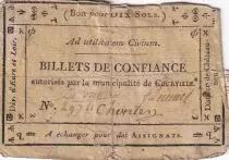 Francia 10 Sols - Eure et Loir - Municipalit&eacute; de Courville - 1792