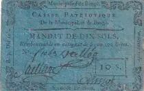Francia 10 Sols - Maine et loire - Caisse Patriotique de Baug&eacute; - 08-06-1792