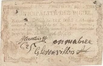 Francia 10 Sols - Manche - Commune des Pieux - Not found (rare) - 1793