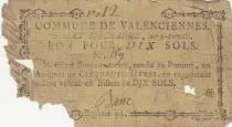 Francia 10 sols - Nord - Non-forced exchange ticket - Municipality of Valenciennes - ND