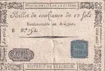 Francia 10 Sols - Sarthe - Municipalit&eacute; de la Fl&egrave;che - Serial B - 1791