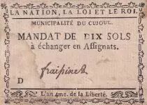 Francia 10 Sous - Aveyron - Cujoul - 1792 - Serial D