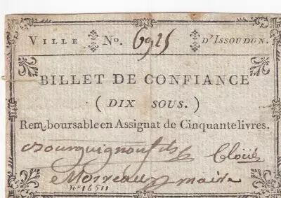 Francia 10 Sous - Indre - Ville de Issoudun - 1792