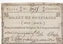 Francia 10 Sous - Indre - Ville de Issoudun - 1792