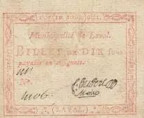 Francia 10 sous - Mayenne - Laval municipality - 1791