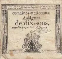 Francia 10 Sous - Women - Liberty cap - 24-10-1792 - Sign. Guyon - Serial 690
