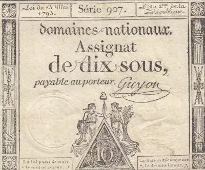 Francia 10 Sous - Women - phygian cap - 23-05-1793 - Sign. Guyon - S�rie 907