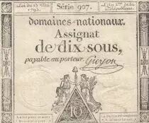 Francia 10 Sous - Women - phygian cap - 23-05-1793 - Sign. Guyon - S&eacute;rie 907