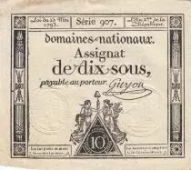 Francia 10 Sous - Women - phygian cap - 23-05-1793 - Sign. Guyon - S&eacute;rie 907