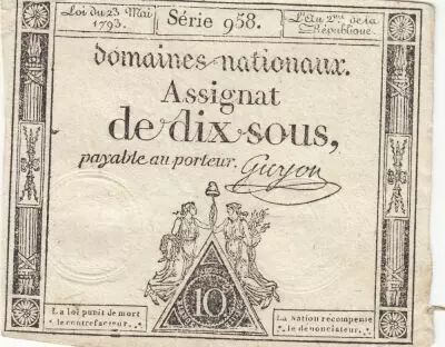 Francia 10 Sous - Women - phygian cap - 23-05-1793 - Sign. Guyon - S�rie 958
