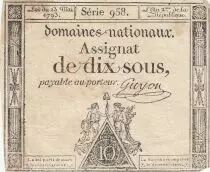 Francia 10 Sous - Women - phygian cap - 23-05-1793 - Sign. Guyon - S&eacute;rie 958
