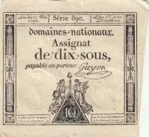 Francia 10 Sous - Women with Liberty cap on pole - 23-05-1793 - Sign. Guyon - S&eacute;rie 890