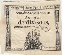 Francia 10 Sous - Women with Liberty cap on pole - 23-05-1793 - Sign. Guyon - S&eacute;rie 890